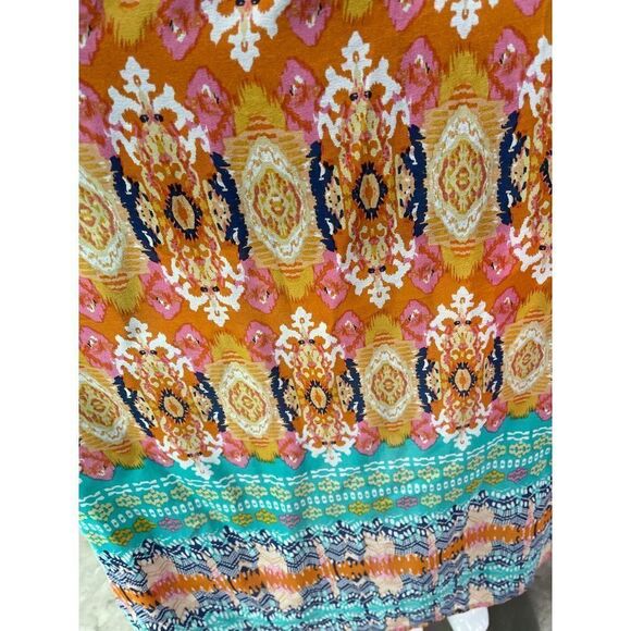 Anthropologie Tolani Multi Color Aztec Paint Silk Maxi Skirt Size M - Picture 4 of 10